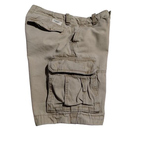 Y2K Abercrombie & Fitch Men's size 30 Distressed Tan Cargo Shorts Grungecore - Picture 3 of 12